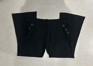 DGD Plus 3XL Black Side Button Wide Leg Trousers